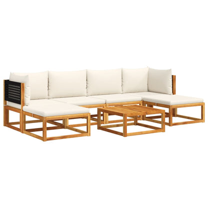 Set Divano da Giardino 7 pz con Cuscini Legno Massello Acacia