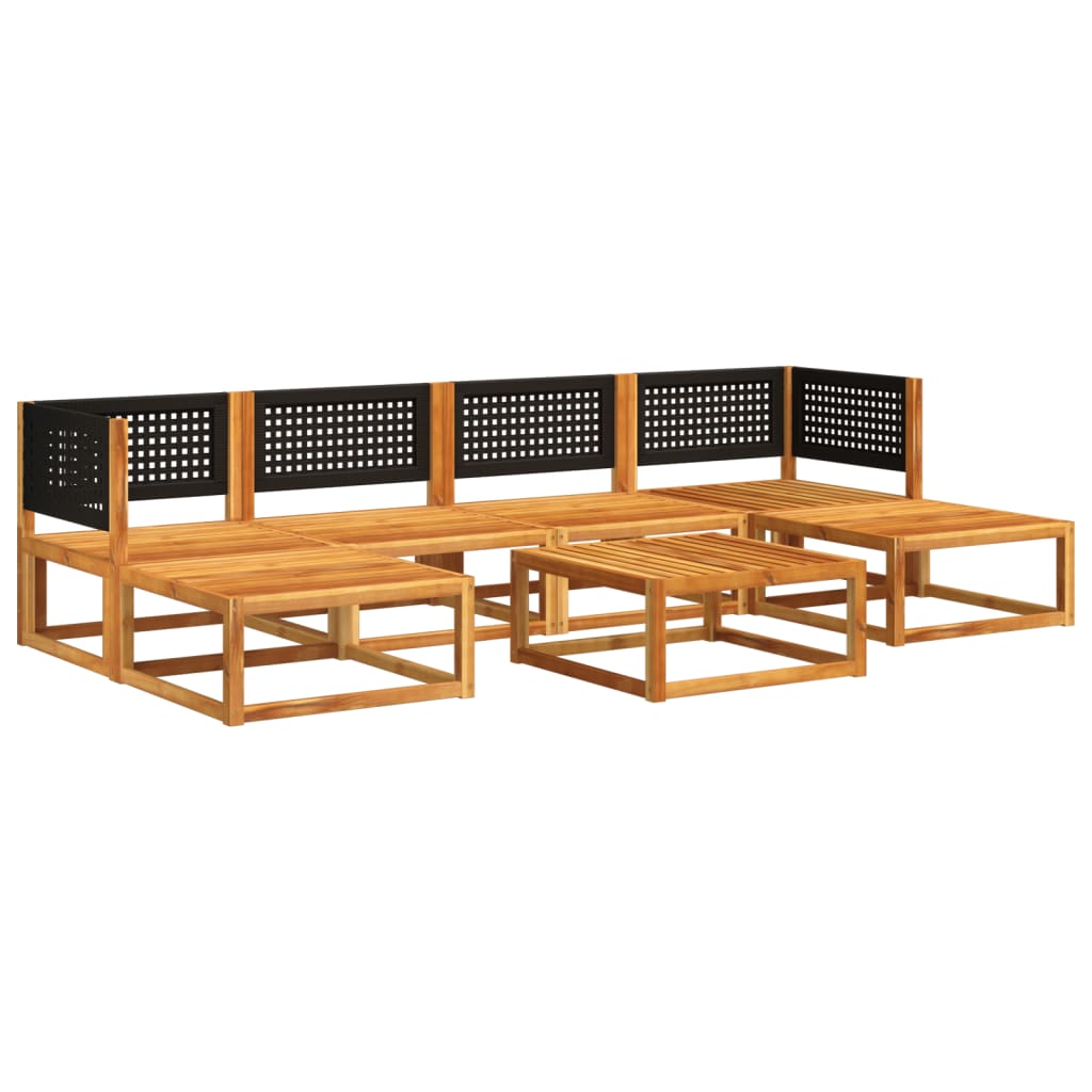 Set di divani da giardino 7 pezzi con cuscini in legno di acacia e rattan - homemem39