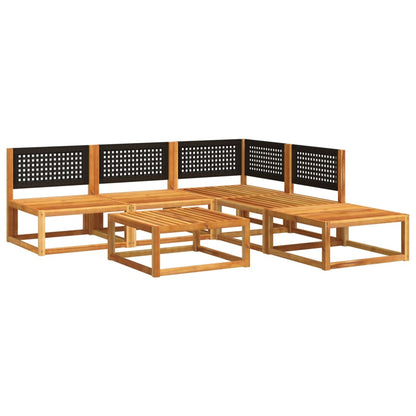Set di divani da giardino 6 pezzi con cuscini in legno di acacia e rattan - homemem39