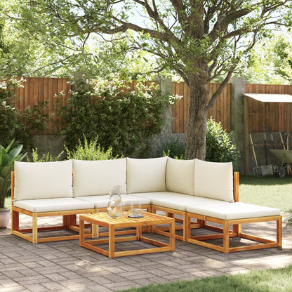 Set di divani da giardino 6 pezzi con cuscini in legno di acacia e rattan - homemem39