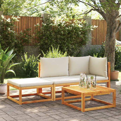 Set di divani da giardino 3 pezzi con cuscini in legno di acacia e rattan - homemem39