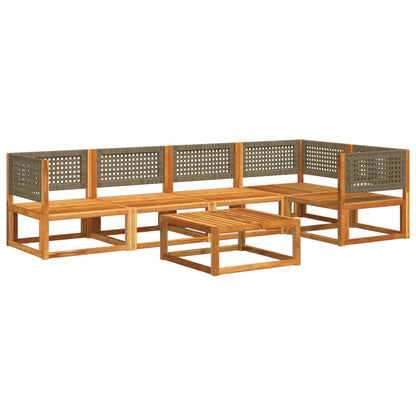 Set di divani da giardino 6 pezzi con cuscini in legno di acacia e rattan - homemem39