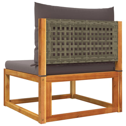 Set di divani da giardino 6 pezzi con cuscini in legno di acacia e rattan - homemem39