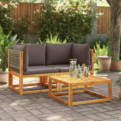 Divani da Giardino Angolari con Cuscini 2 pz in Legno di Acacia e Rattan - homemem39