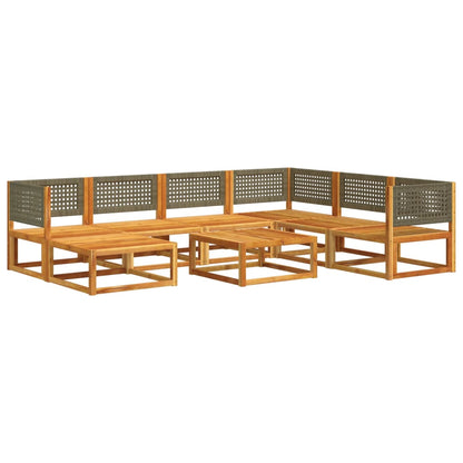 Set di divani da giardino 8 pezzi con cuscini in legno di acacia e rattan - homemem39