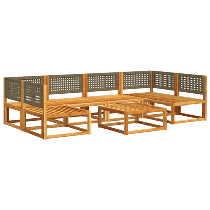 Set di divani da giardino 7 pezzi con cuscini in legno di acacia e rattan - homemem39