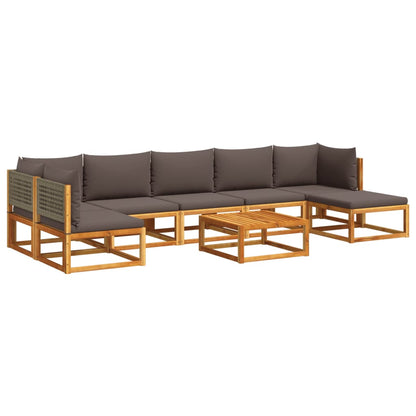 Set di divani da giardino 8 pezzi con cuscini in legno di acacia e rattan - homemem39