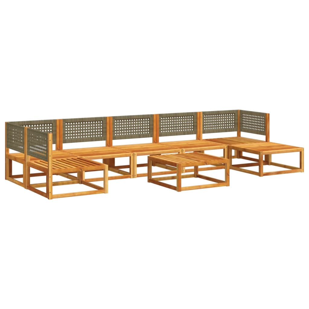 Set Divano da Giardino 8pz con Cuscini Legno Massello di Acacia