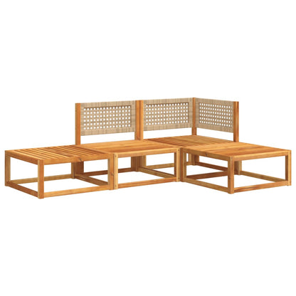 Set Divani da Giardino 4pz con Cuscini Legno Massello di Acacia