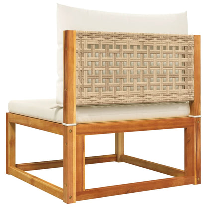 Set di divani da giardino 4 pezzi con cuscini in legno di acacia e rattan - homemem39