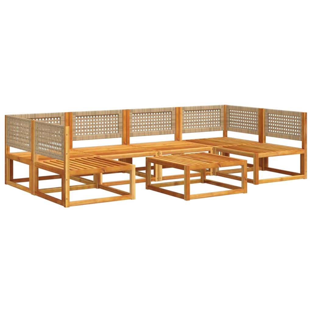 Set Divano da Giardino 7 pz con Cuscini Legno Massello Acacia