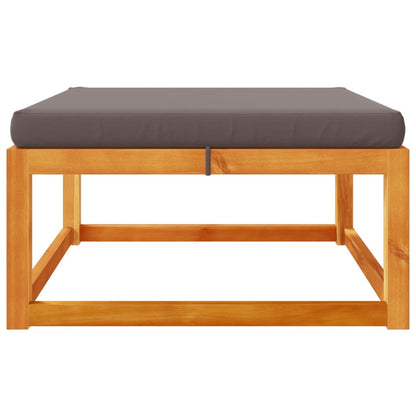 Poggiapiedi Giardino con Cuscino 65x65x29 Legno Massello Acacia | homemem39