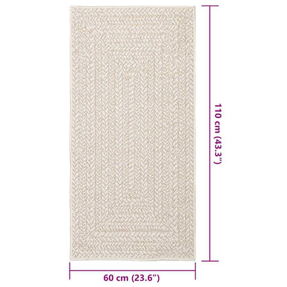 Tappeto ZIZUR Crema 60x110 cm Aspetto Iuta Interni ed Esterni