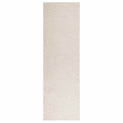 Tappeto ZIZUR Crema 80x250 cm Aspetto Iuta Interni ed Esterni