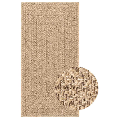 Tappeto ZIZUR Beige 80x250 cm Aspetto Iuta Interni ed Esterni