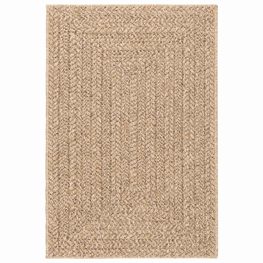 Tappeto ZIZUR Beige 120x120 cm Aspetto Iuta Interni ed Esterni