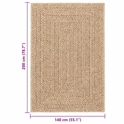 Tappeto ZIZUR Beige 120x120 cm Aspetto Iuta Interni ed Esterni