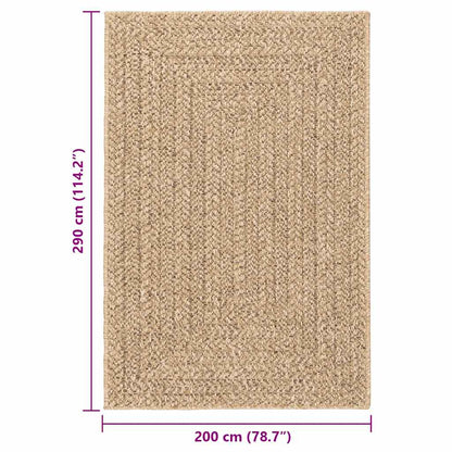 Tappeto ZIZUR Beige 140x200 cm Aspetto Iuta Interni ed Esterni