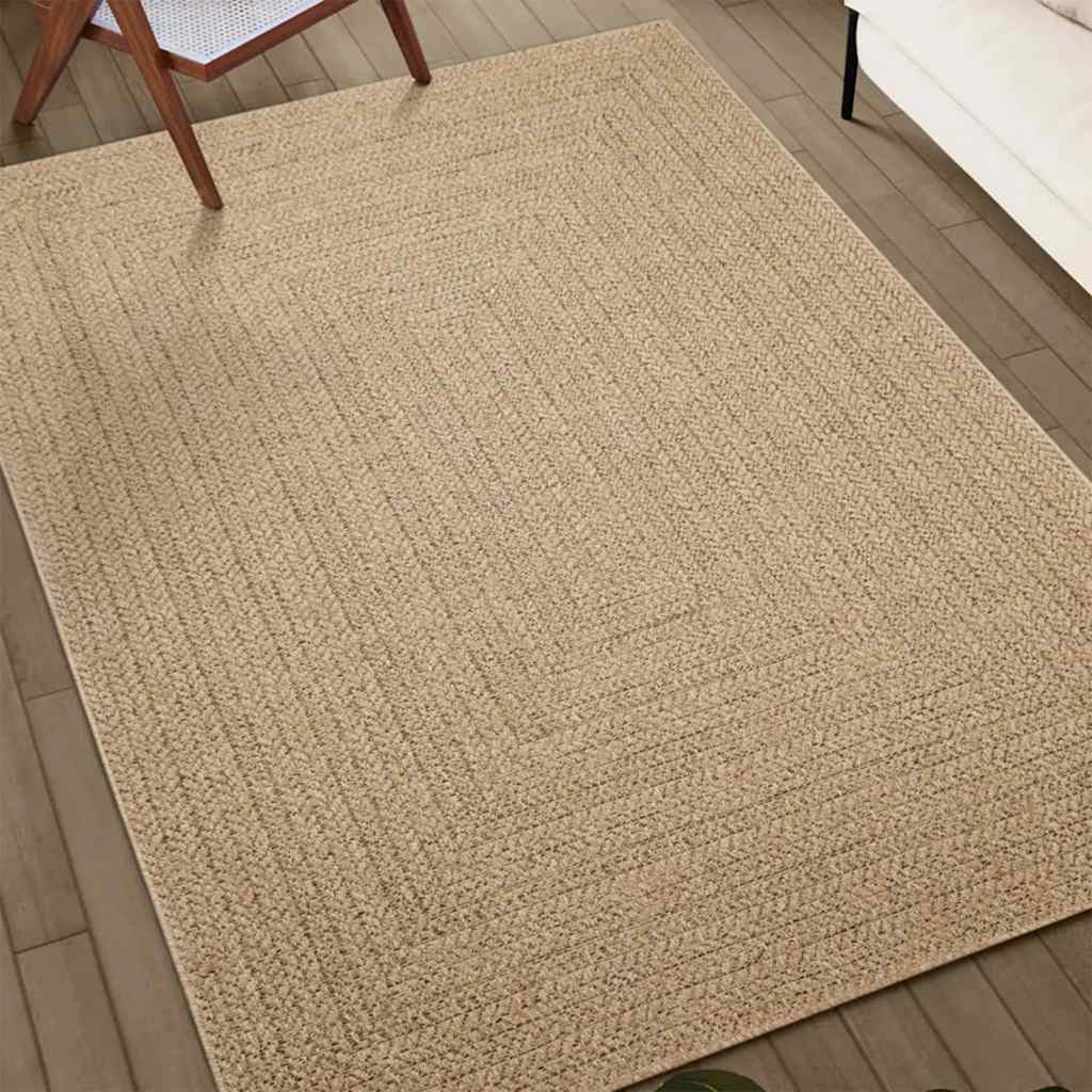 Tappeto ZIZUR Beige 200x200 cm Aspetto Iuta Interni ed Esterni