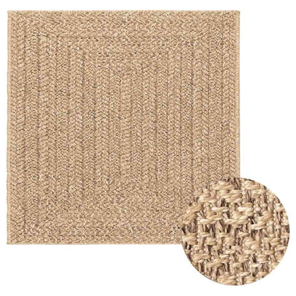 Tappeto ZIZUR Beige 240x240 cm Aspetto Iuta Interni ed Esterni