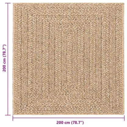 Tappeto ZIZUR Beige 240x240 cm Aspetto Iuta Interni ed Esterni
