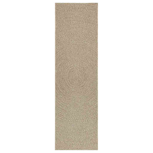 Tappeto ZIZUR Beige 80x250 cm Aspetto Iuta Interni ed Esterni