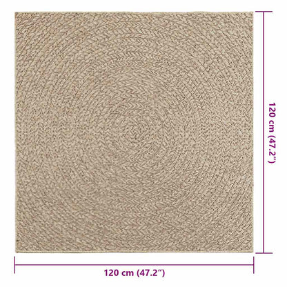 Tappeto ZIZUR Beige 120x120 cm Aspetto Iuta Interni ed Esterni