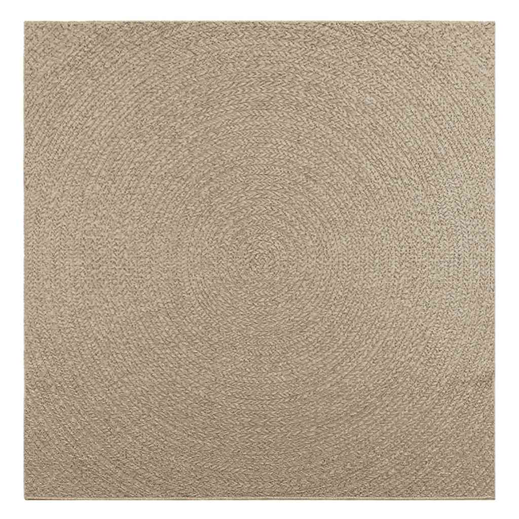 Tappeto ZIZUR Beige 200x200 cm Aspetto Iuta Interni ed Esterni