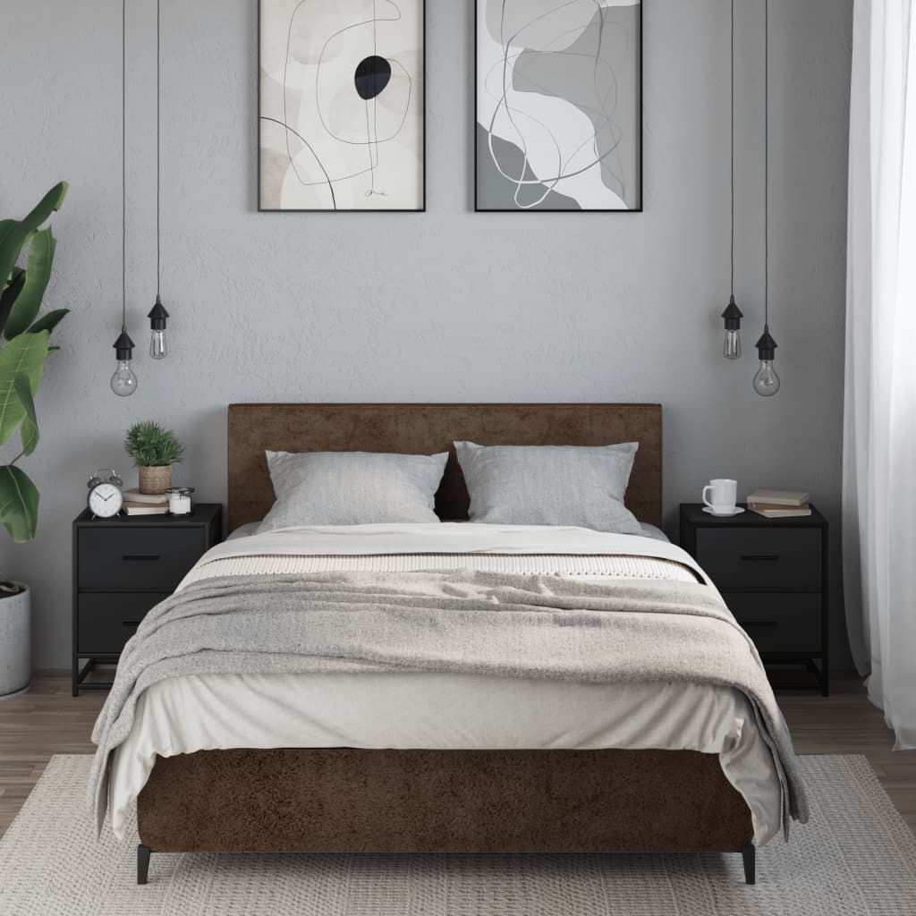 Comodini 2 pz Neri 40x31x50 in Truciolato - homemem39