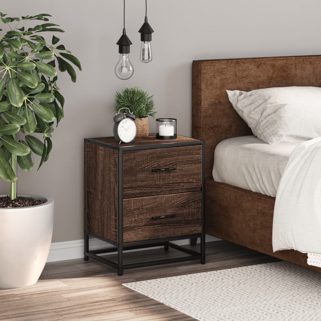 Comodino Rovere Marrone 40x31x50 cm in Truciolato | homemem39