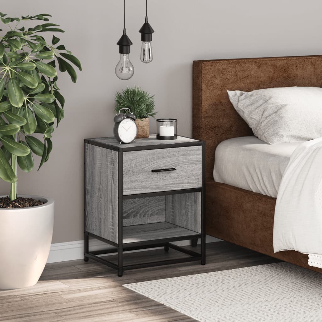 Comodino Grigio Sonoma 40x31x50 cm in Truciolato | homemem39