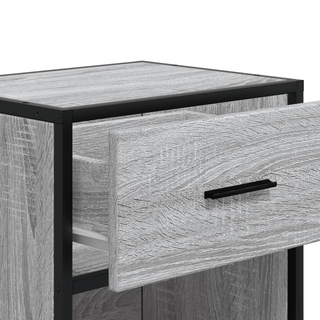 Comodino Grigio Sonoma 40x31x50 cm in Truciolato