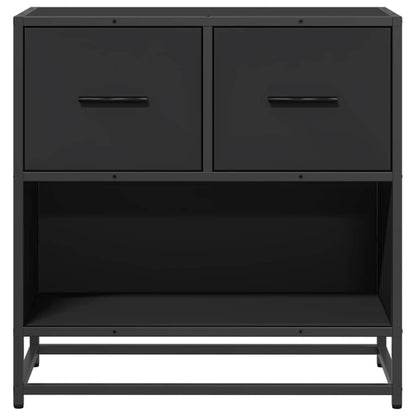 Comodino Nero 60x31x60 cm in Legno Multistrato e Metallo - homemem39
