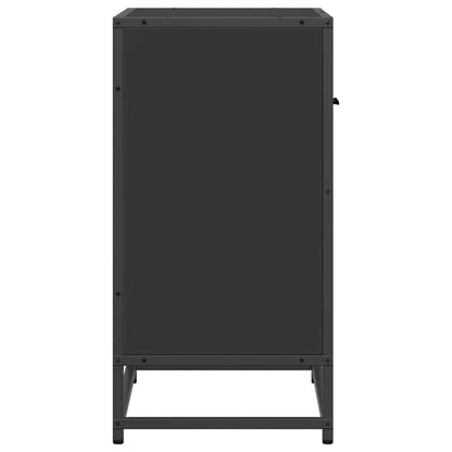 Comodino Nero 60x31x60 cm in Legno Multistrato e Metallo - homemem39