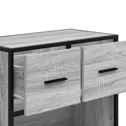 Comodino Grigio Sonoma 60x31x60 cm Legno Multistrato e Metallo - homemem39