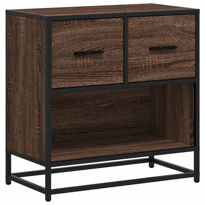 Comodino Rovere Marrone 60x31x60 cm Legno Multistrato e Metallo | homemem39