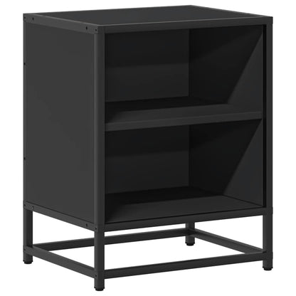 Comodino Nero 40x31x50 cm Legno Multistrato e Metallo - homemem39