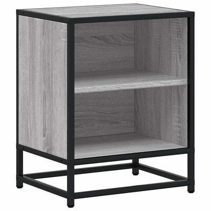 Comodino Grigio Sonoma 40x31x50 cm Legno Multistrato e Metallo | homemem39