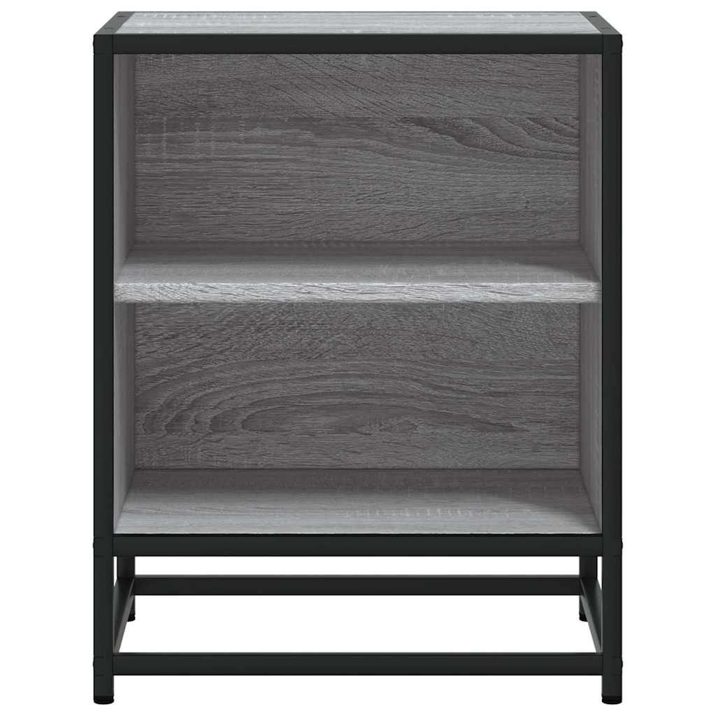 Comodino Grigio Sonoma 40x31x50 cm Legno Multistrato e Metallo | homemem39