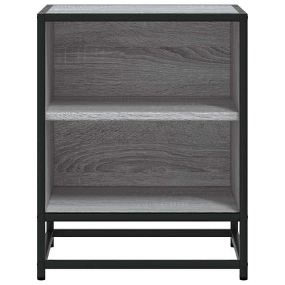 Comodino Grigio Sonoma 40x31x50 cm Legno Multistrato e Metallo | homemem39