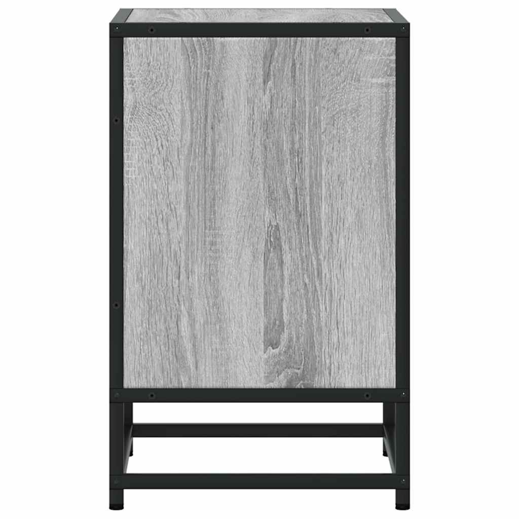 Comodino Grigio Sonoma 40x31x50 cm Legno Multistrato e Metallo | homemem39
