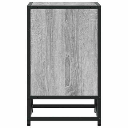 Comodino Grigio Sonoma 40x31x50 cm Legno Multistrato e Metallo | homemem39