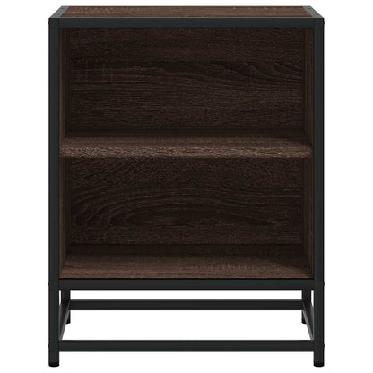 Comodini Rovere Marrone 2 pz Legno Multistrato Metallo - homemem39