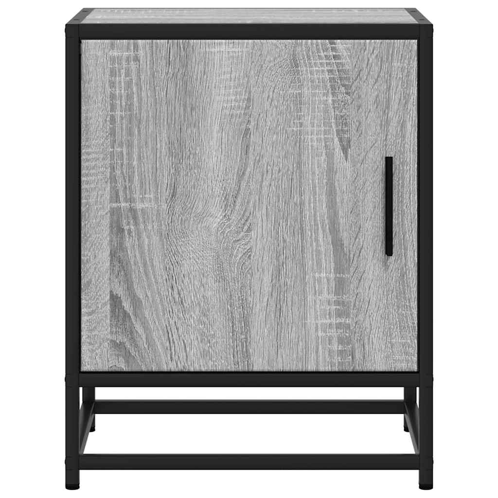 Comodino Grigio Sonoma 40x31x50 cm Legno Multistrato e Metallo - homemem39