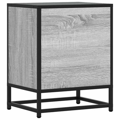 Comodino Grigio Sonoma 40x31x50 cm Legno Multistrato e Metallo - homemem39