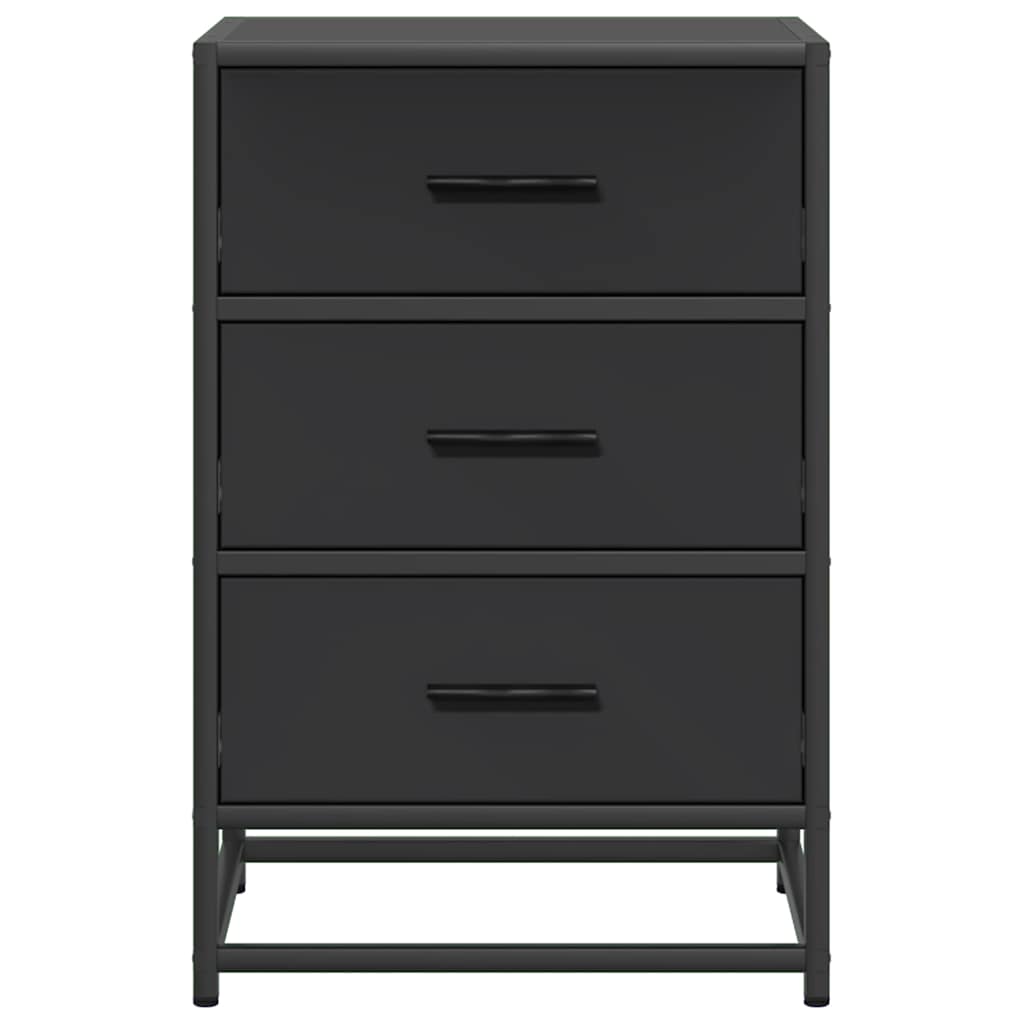 Comodino Nero 40x34,5x60 cm Legno Multistrato e Metallo - homemem39
