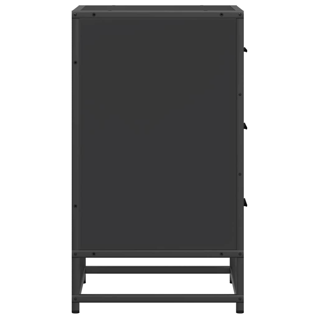 Comodino Nero 40x34,5x60 cm Legno Multistrato e Metallo - homemem39
