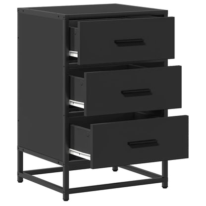 Comodino Nero 40x34,5x60 cm Legno Multistrato e Metallo - homemem39