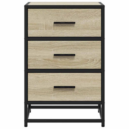 Comodino Rovere Sonoma 40x34,5x60cm Legno Multistrato e Metallo - homemem39