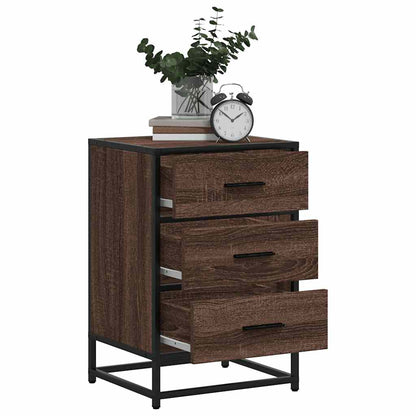 Comodino Rovere Marrone 40x34,5x60cm Legno Multistrato Metallo